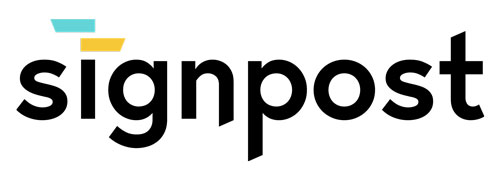 A black and white image of the logo for synport.